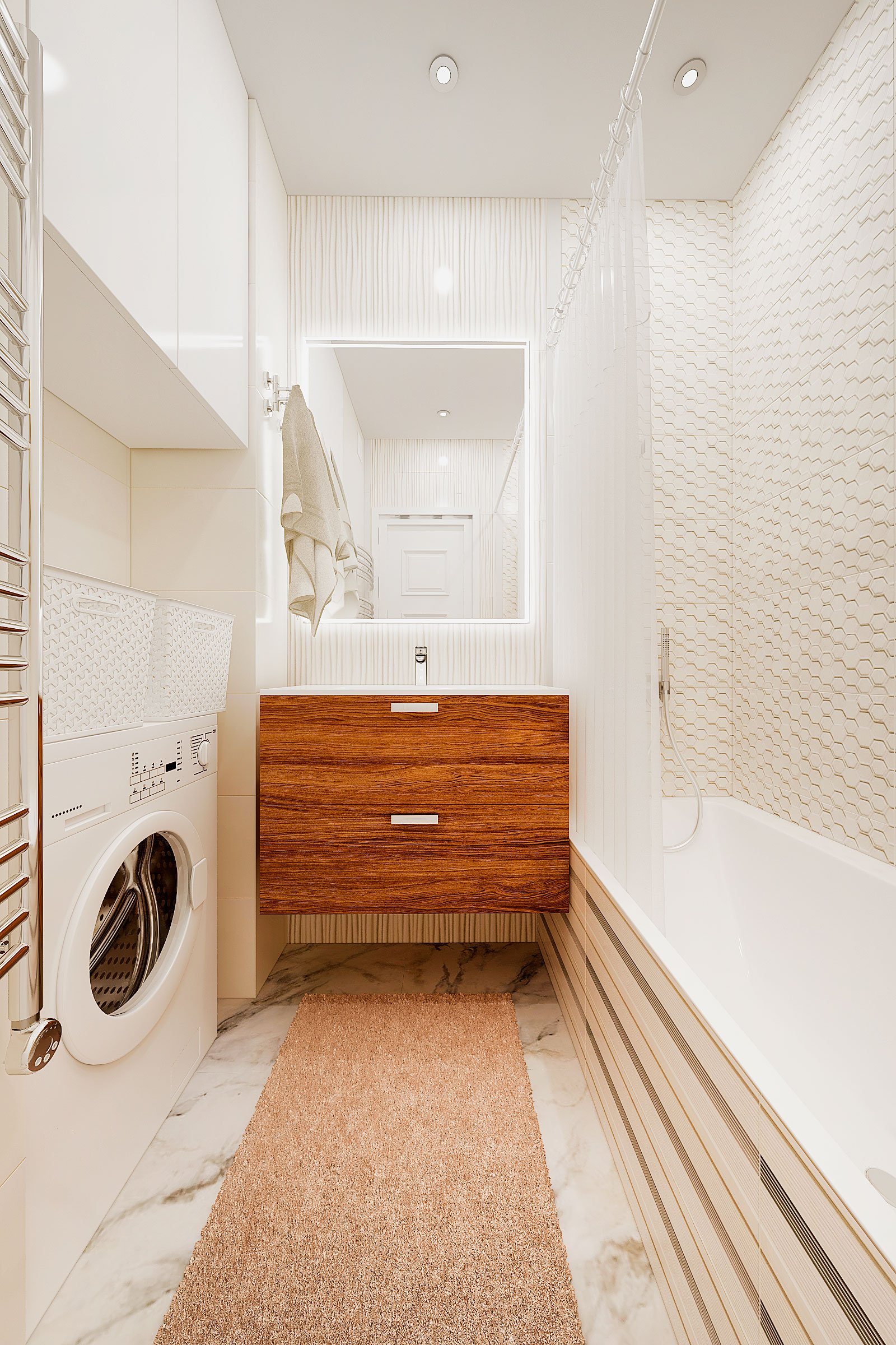 дизайн интерьера ванной в современном стиле, Гомель 2018, фото №1