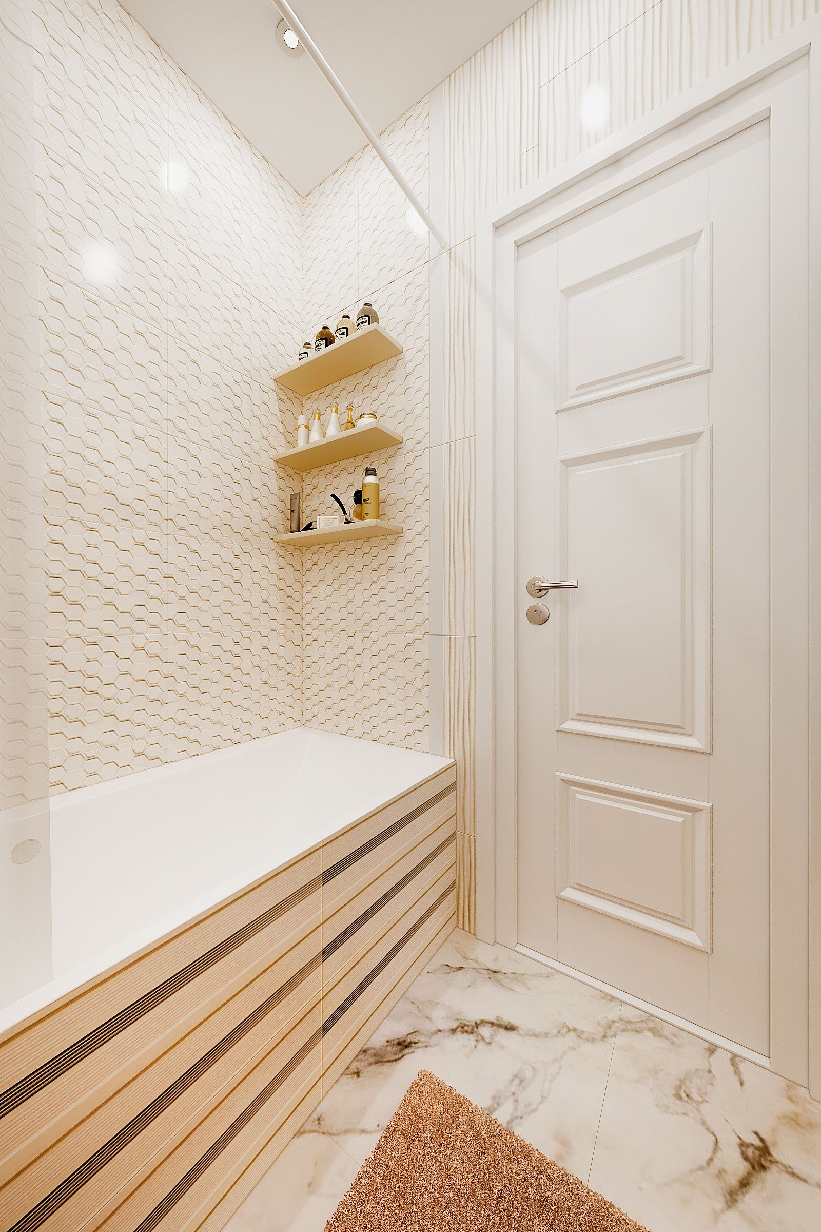 дизайн интерьера ванной в современном стиле, Гомель 2018, фото №4