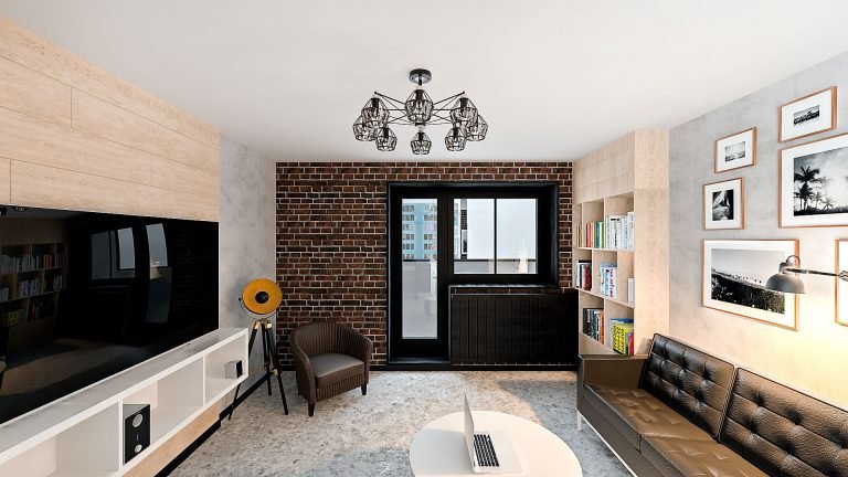 Дизайн однокомнатной квартиры в Гомеле, Гостиная - спальня в стиле лофт в квартире изображение 1