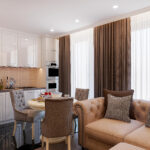 современная классика фото; квартира 55 кв двухкомнатная с кухней гостиной; дизайн кухни 2020 современная классика;